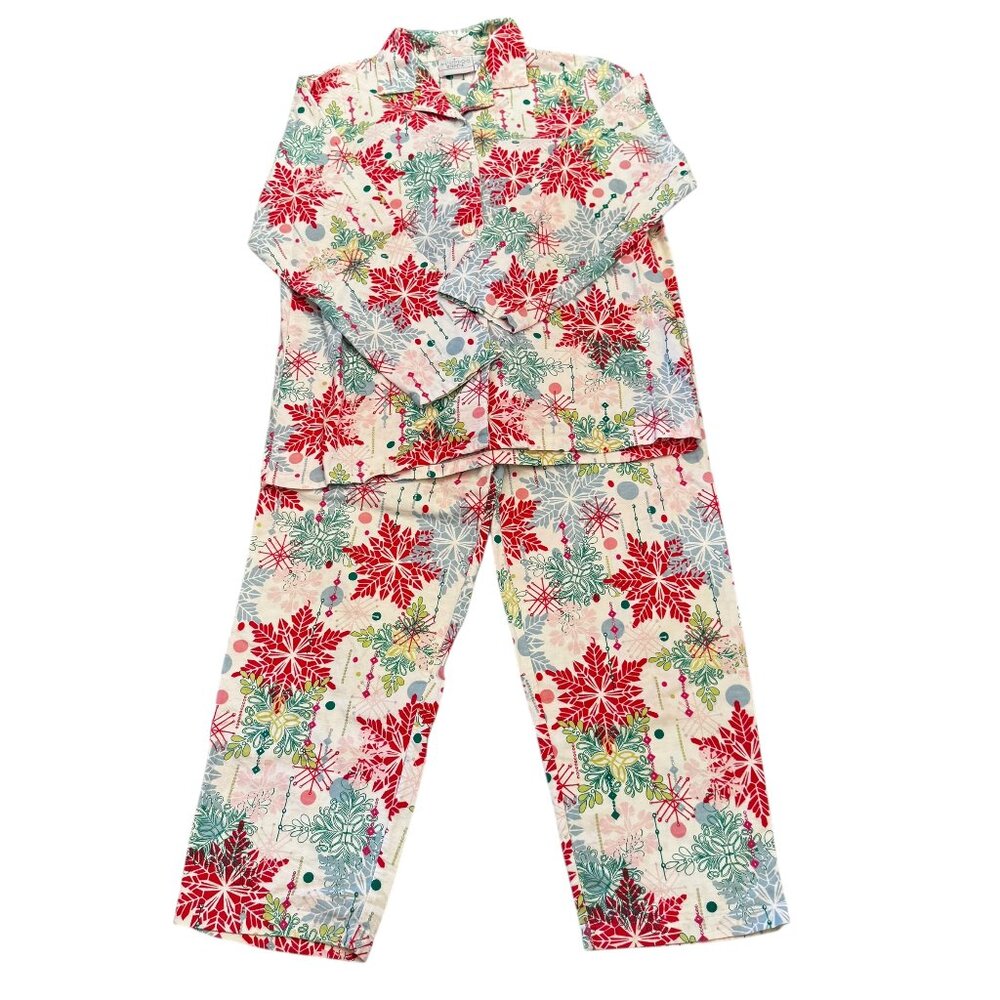 Allison Rhea Holiday Snowflake Pajamas Medium | 100% Cotton Flannel Christmas PJ